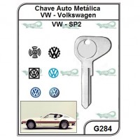 Chave Auto Metálica VW SP2 G 284 - G284 - PACOTE COM 5 UNIDADES