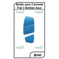 Botão para Canivete Fiat 3 Botões Azul - B040