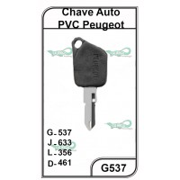 Chave Auto PVC Peugeot G 537 - 537PVC - PACOTE COM 5 UNIDADES